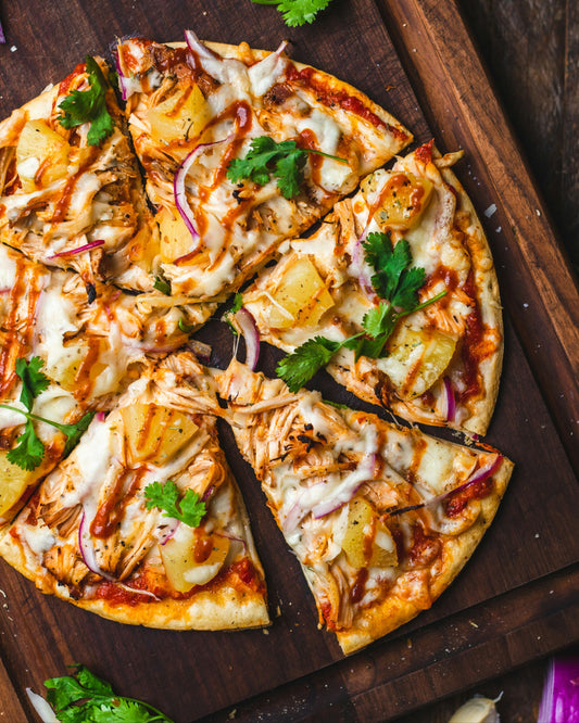 Whole pizza cut in slices