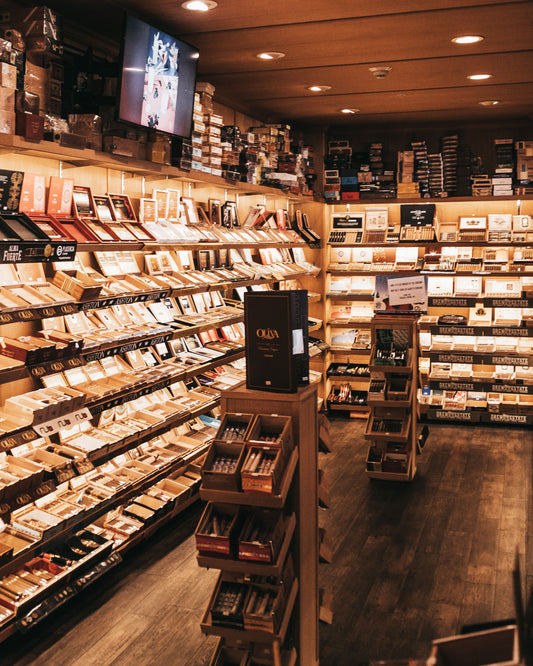 The interior of a smoke shop.