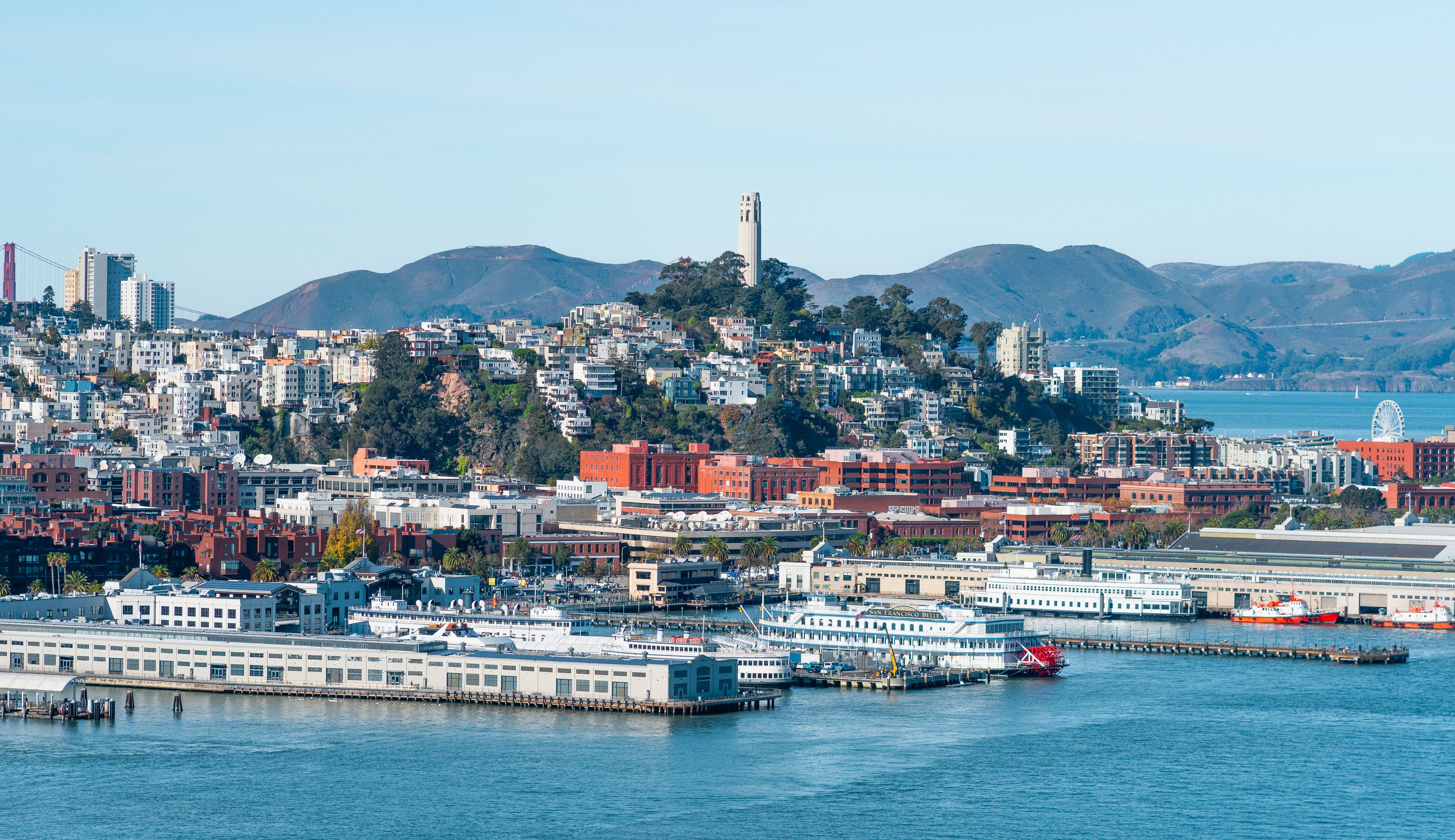 Port of San Francisco from the Bay Bridge.