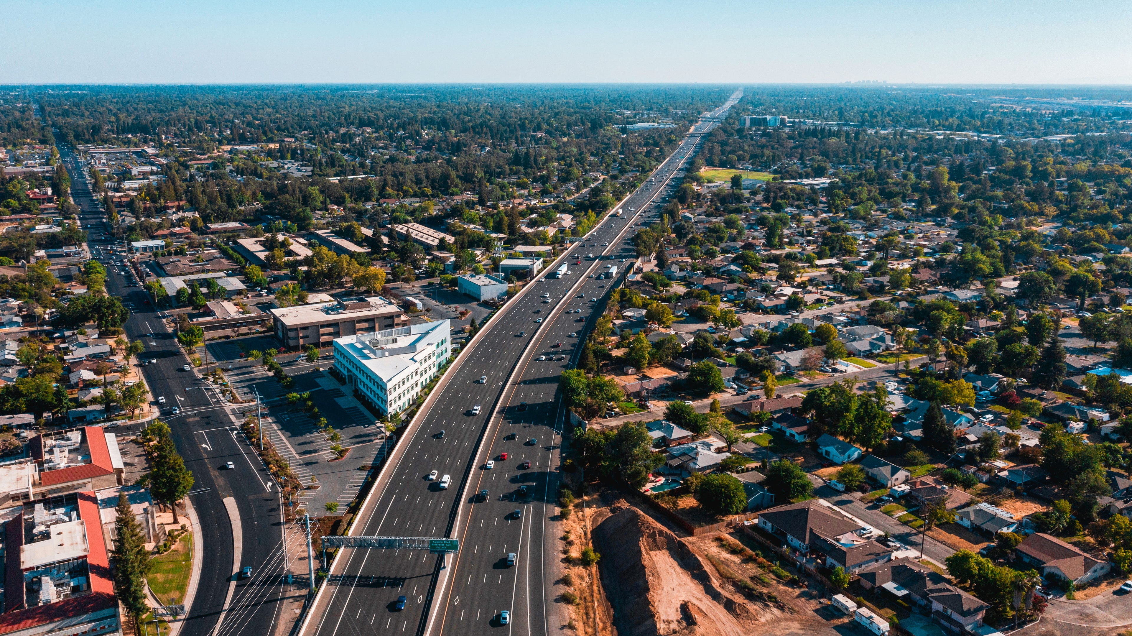 Aerial view of downtown Roseville.