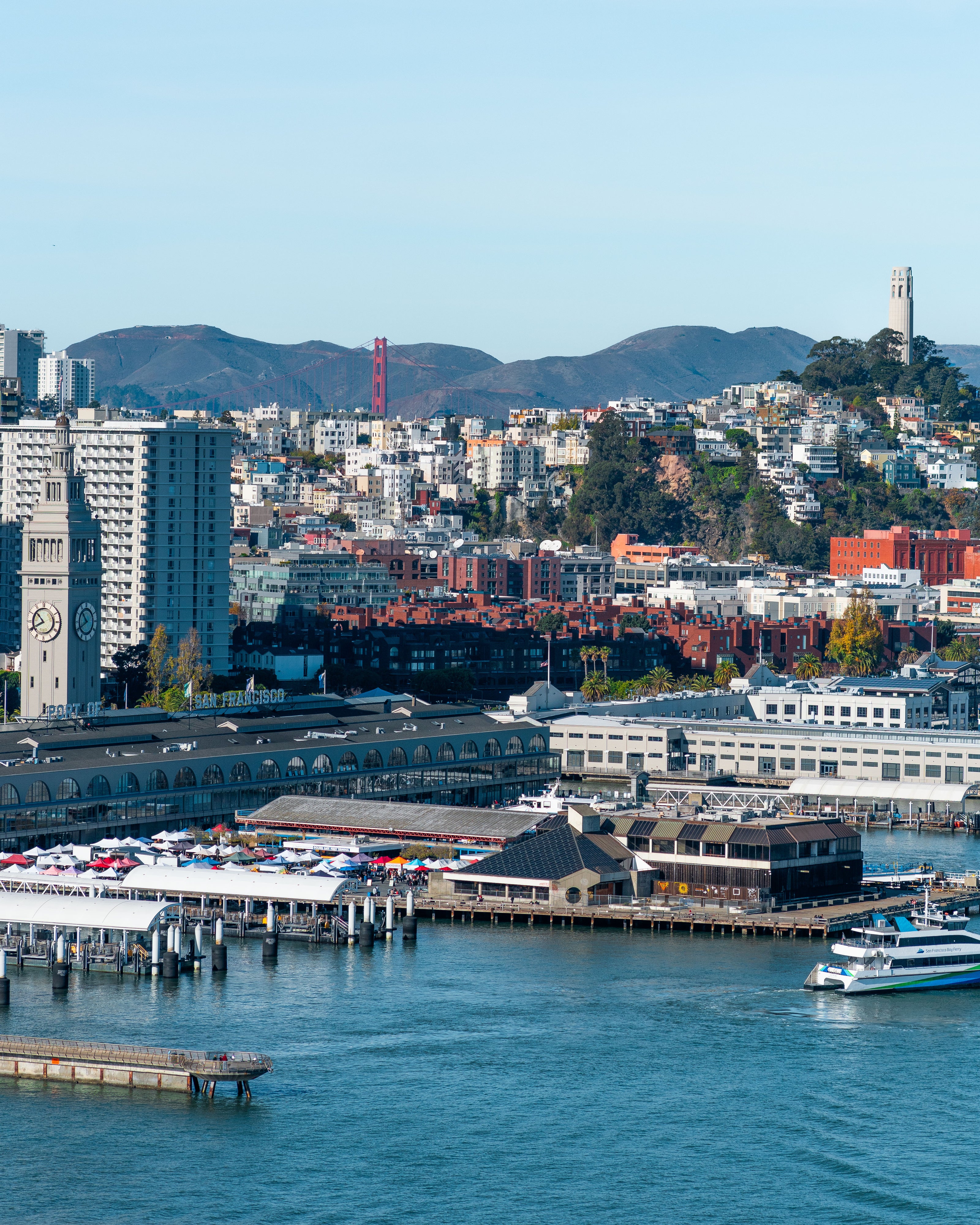 Port of San Francisco from the Bay Bridge.