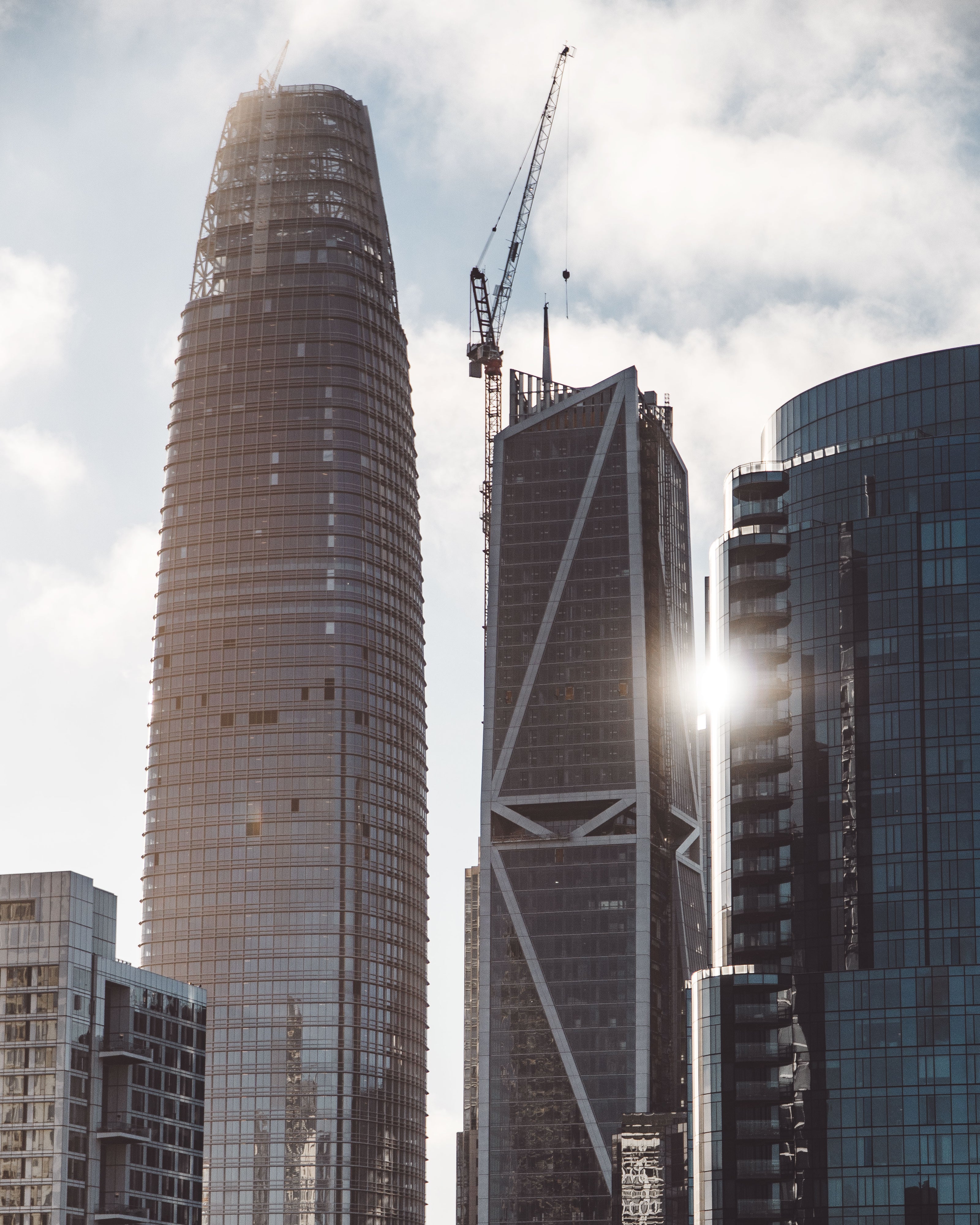 Salesforce Tower under construction from the Bay Bridge.