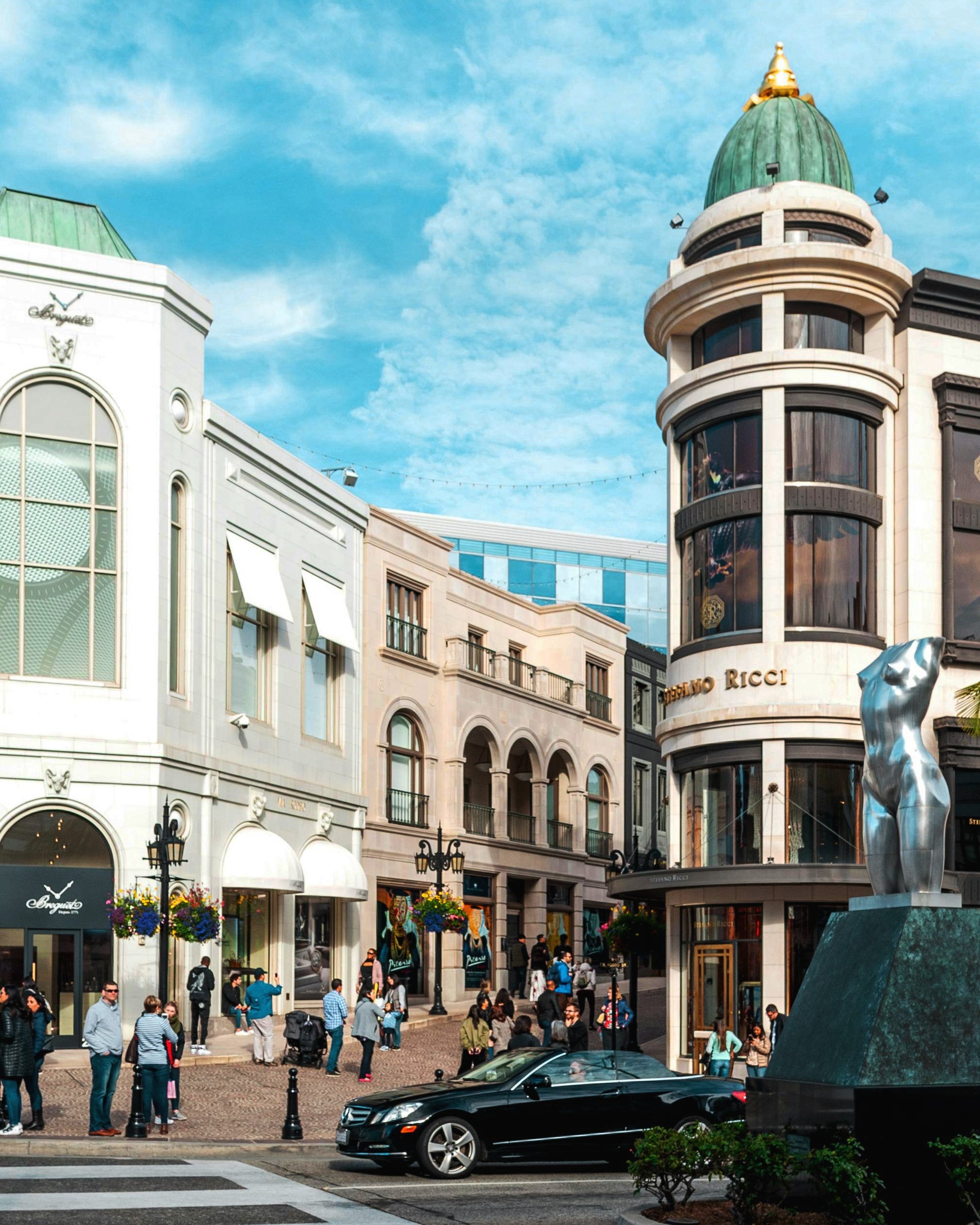 People visiting Rodeo Drive.